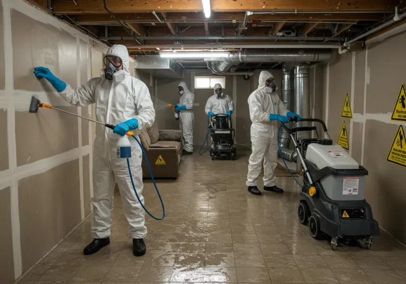 Basement Moisture Removal and Structural Drying process in Abram, TX